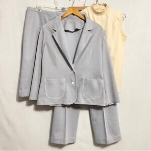 MANOR PARK COS COB Vintage 60s 70s 4pc blue leisure pant skirt suit 12 XL